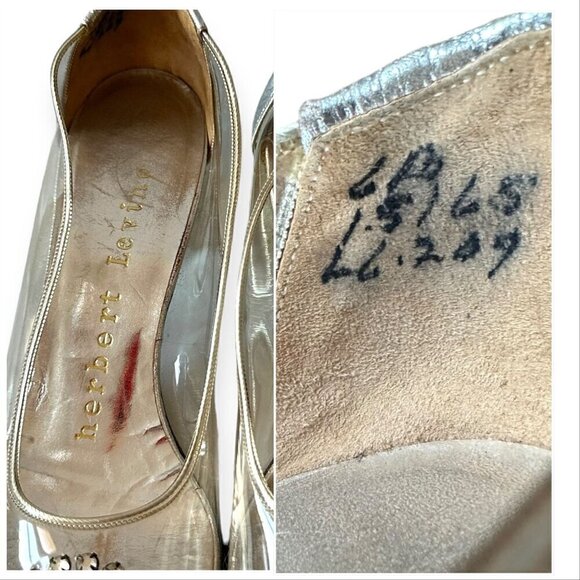 Vintage 60s Clear Plastic Vinyl Shoes by Beth and Herbert Levine with Rhinestone - Picture 11 of 16